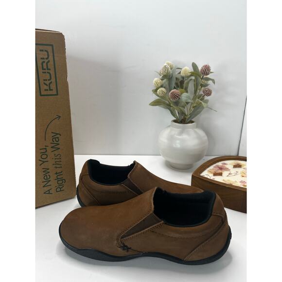 Kuru Kivi Loafer Shoes Slip On Leather Chestnut Brown Men\'s 6 Wide Tried On
